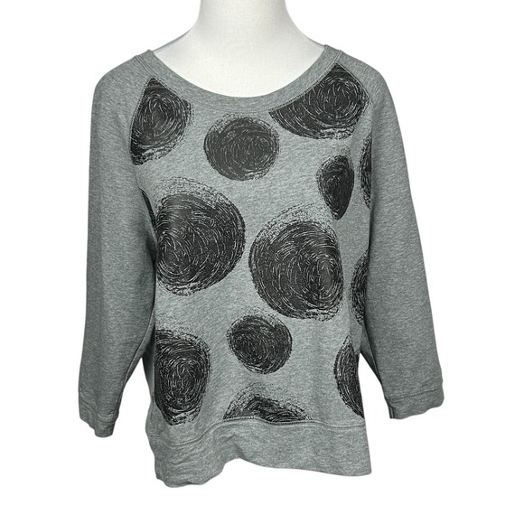 Karen Millen T-Shirt 16 Grey Long Sleeve Sheer Back Scoop Neck Stretch Geometric - Picture 2 of 11